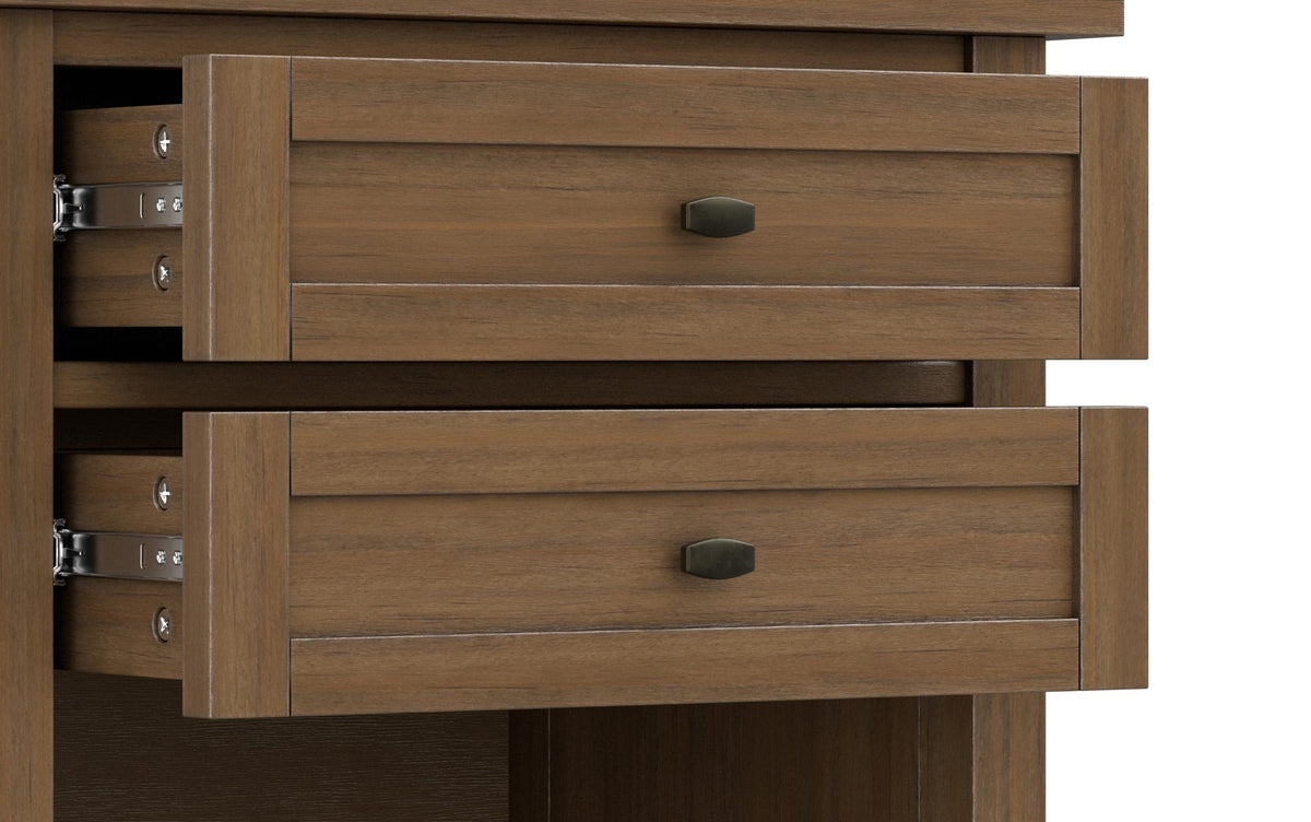Rustic Natural Aged Brown | Warm Shaker Bedside Table