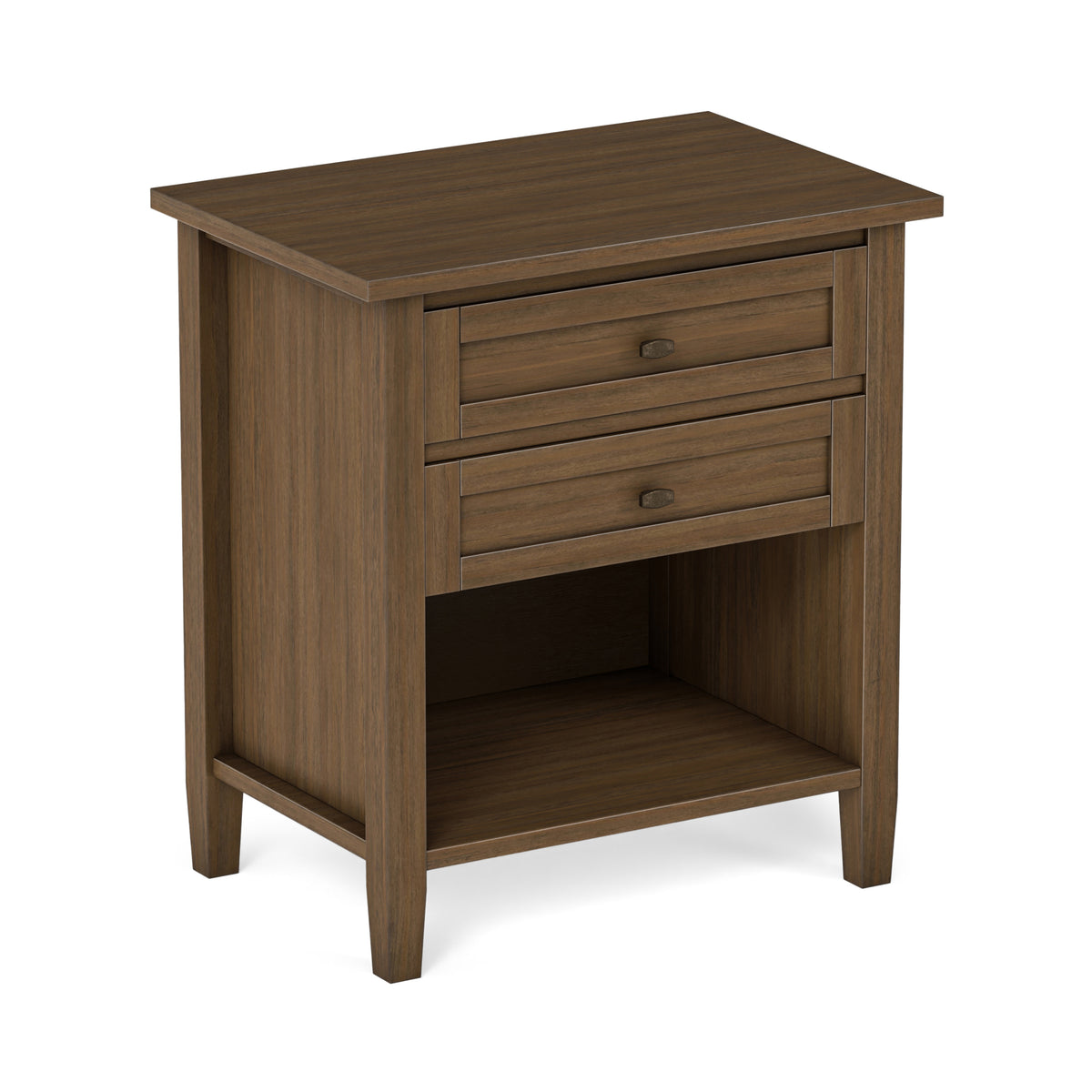 Rustic Natural Aged Brown | Warm Shaker Nightstand