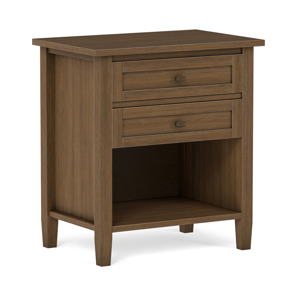 Rustic Natural Aged Brown | Warm Shaker Nightstand