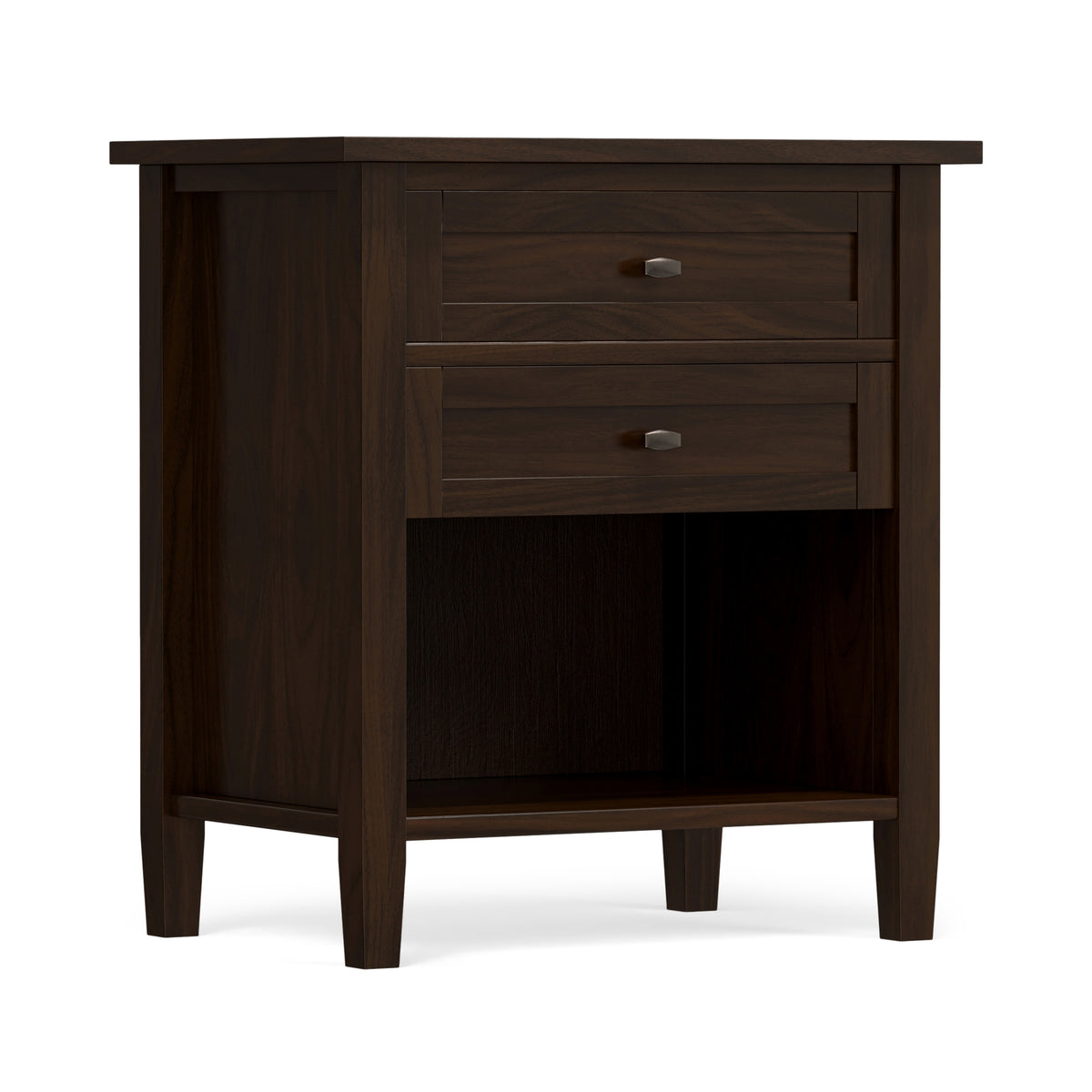 Brunette Brown | Warm Shaker Nightstand
