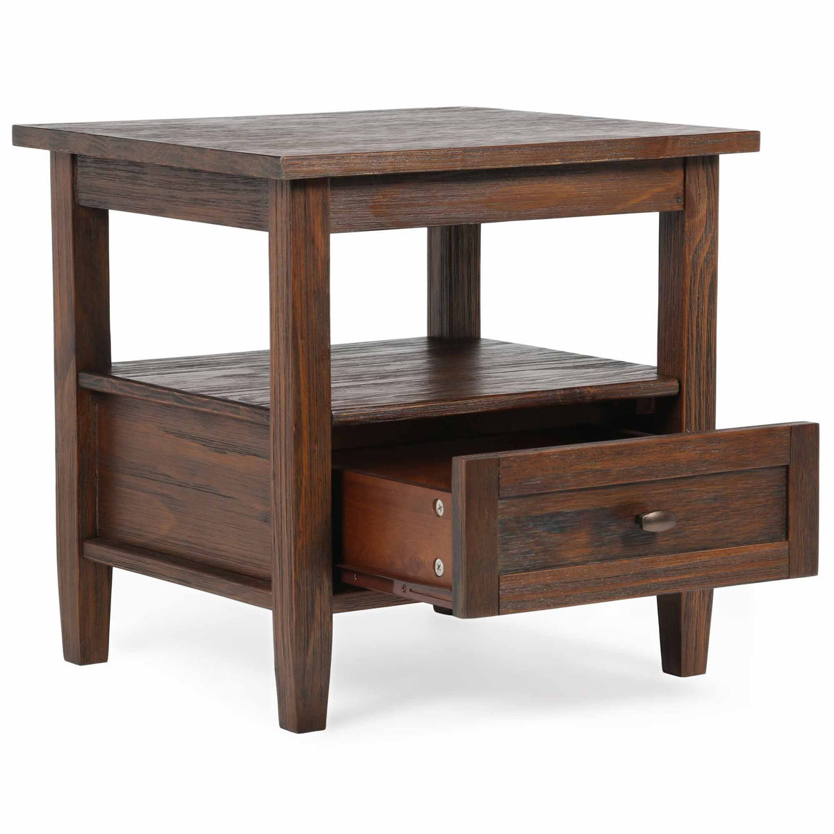 Distressed Charcoal Brown | Warm Shaker End Table