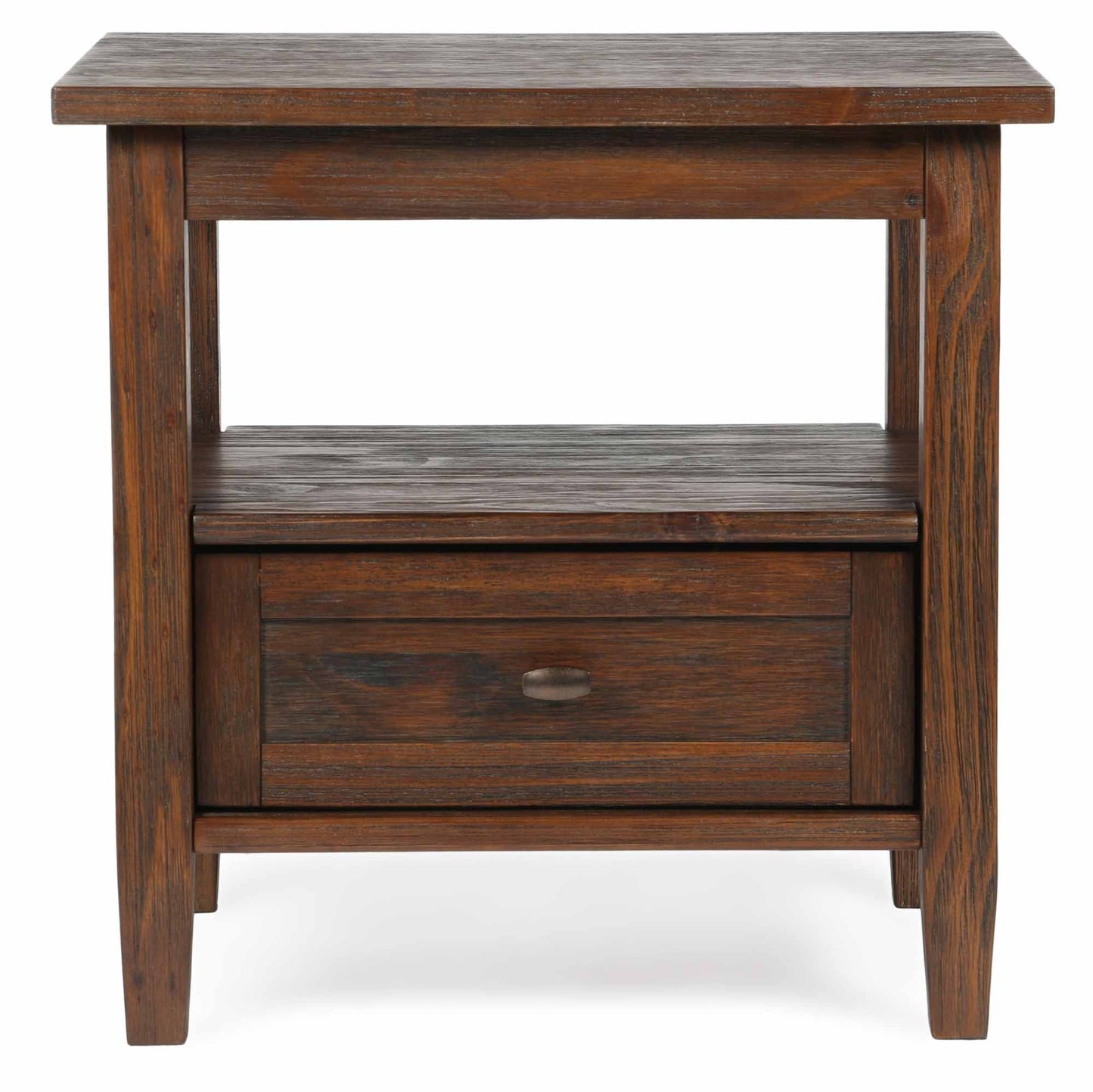 Distressed Charcoal Brown | Warm Shaker End Table