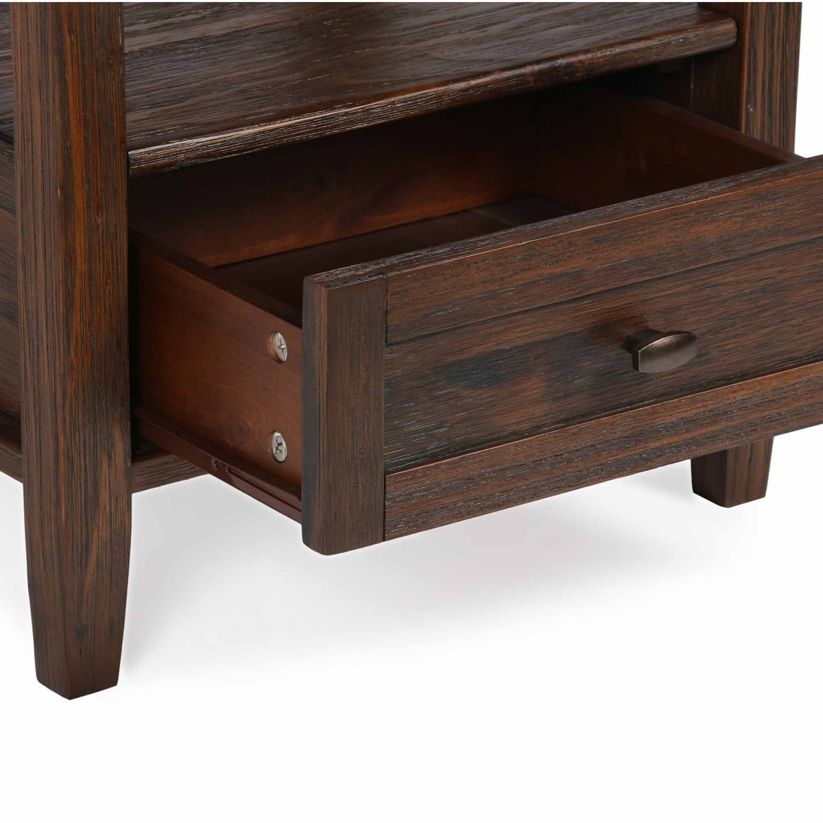 Distressed Charcoal Brown | Warm Shaker End Table