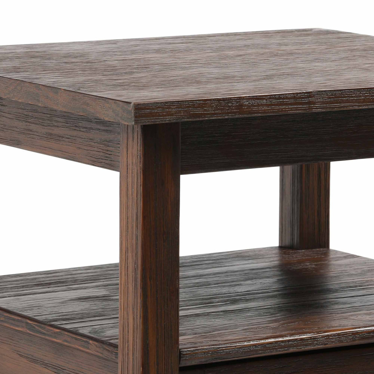 Distressed Charcoal Brown | Warm Shaker End Table