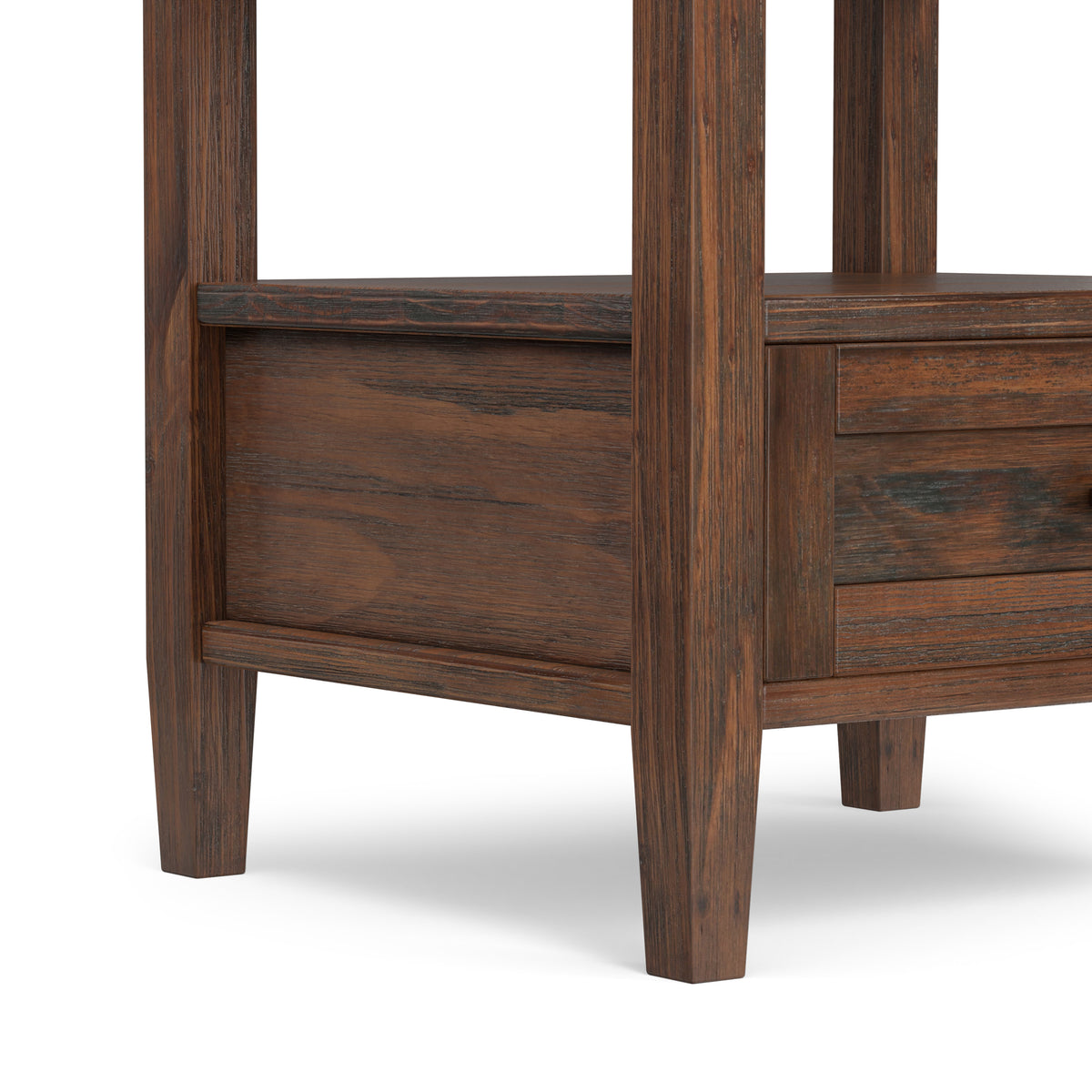 Distressed Charcoal Brown | Warm Shaker End Table