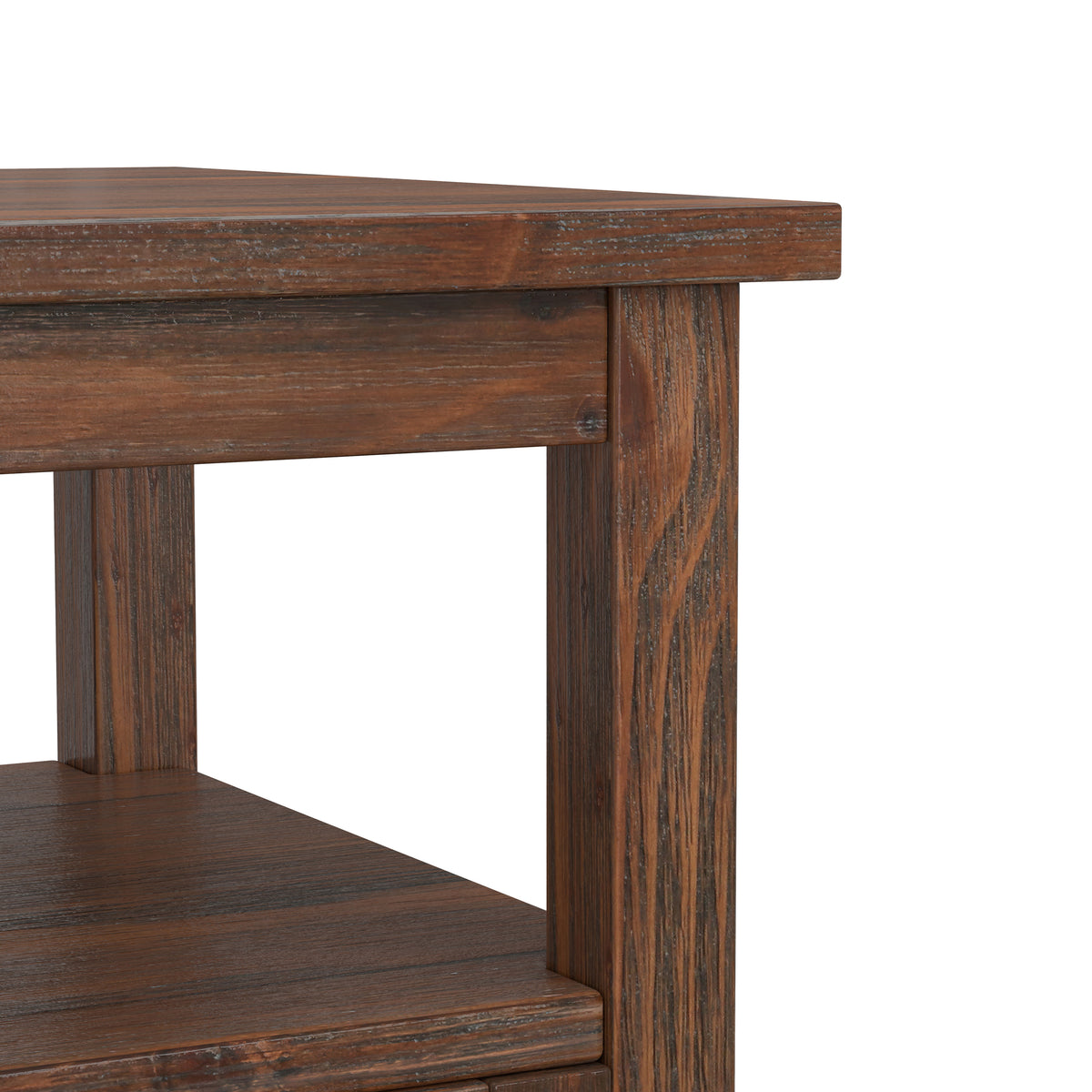 Distressed Charcoal Brown | Warm Shaker End Table
