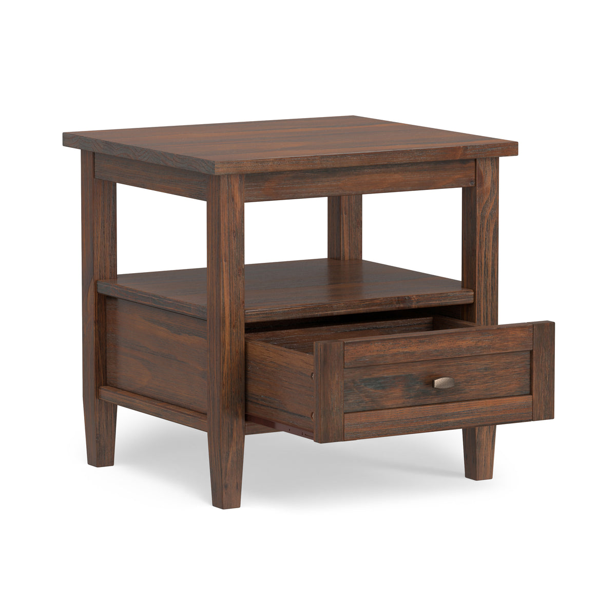 Distressed Charcoal Brown | Warm Shaker End Table
