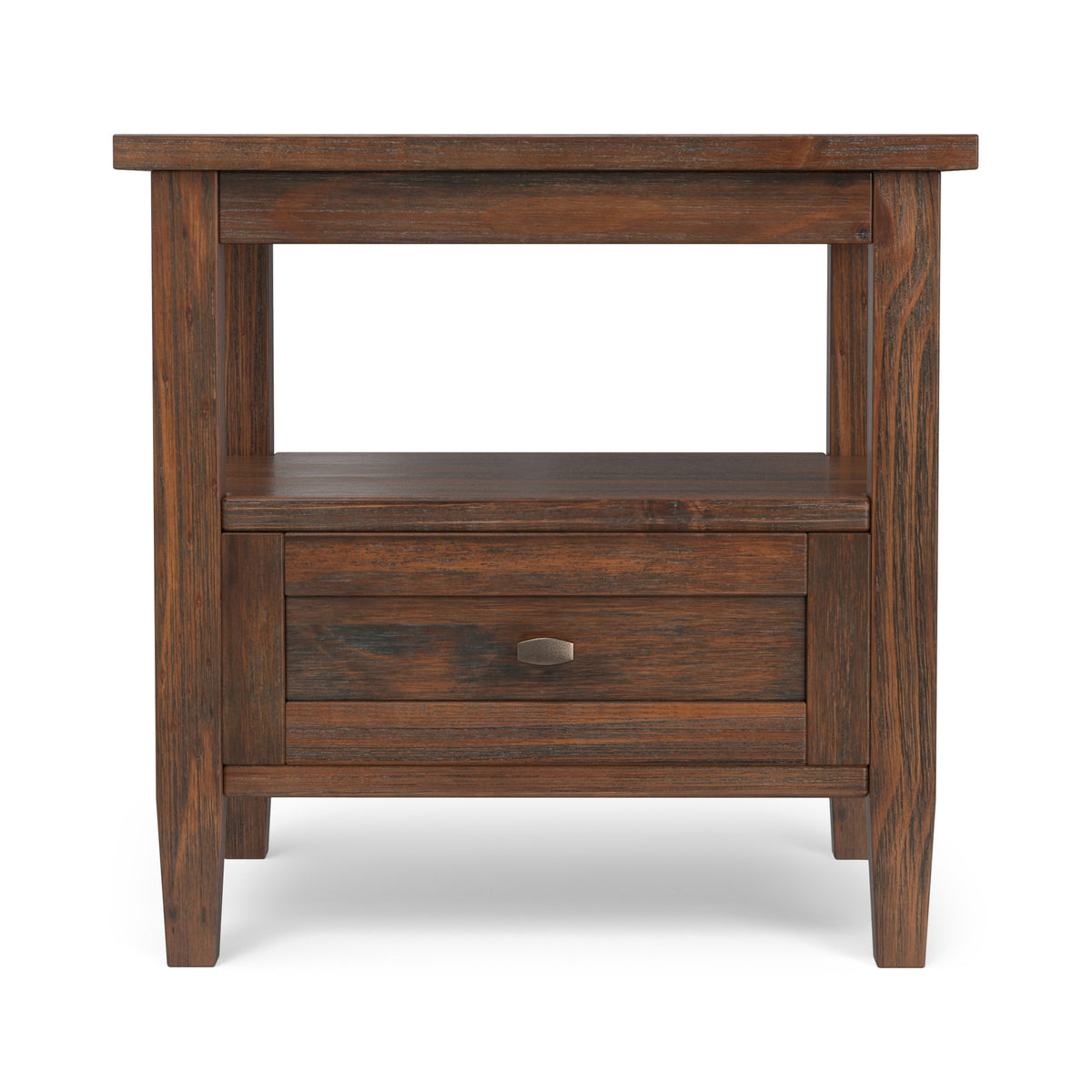 Distressed Charcoal Brown | Warm Shaker End Table