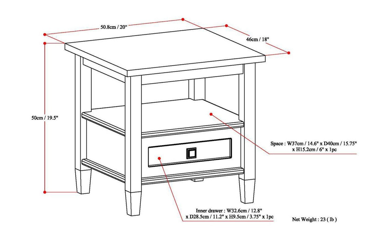 Farmhouse Brown | Warm Shaker End Table