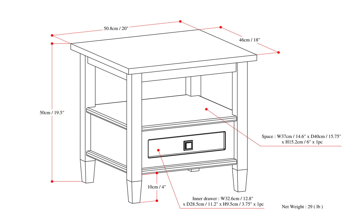 Farmhouse Grey | Warm Shaker End Table