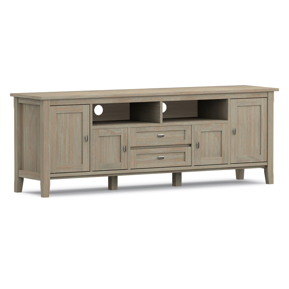 Distressed Grey | Warm Shaker 72 inch TV Media Stand