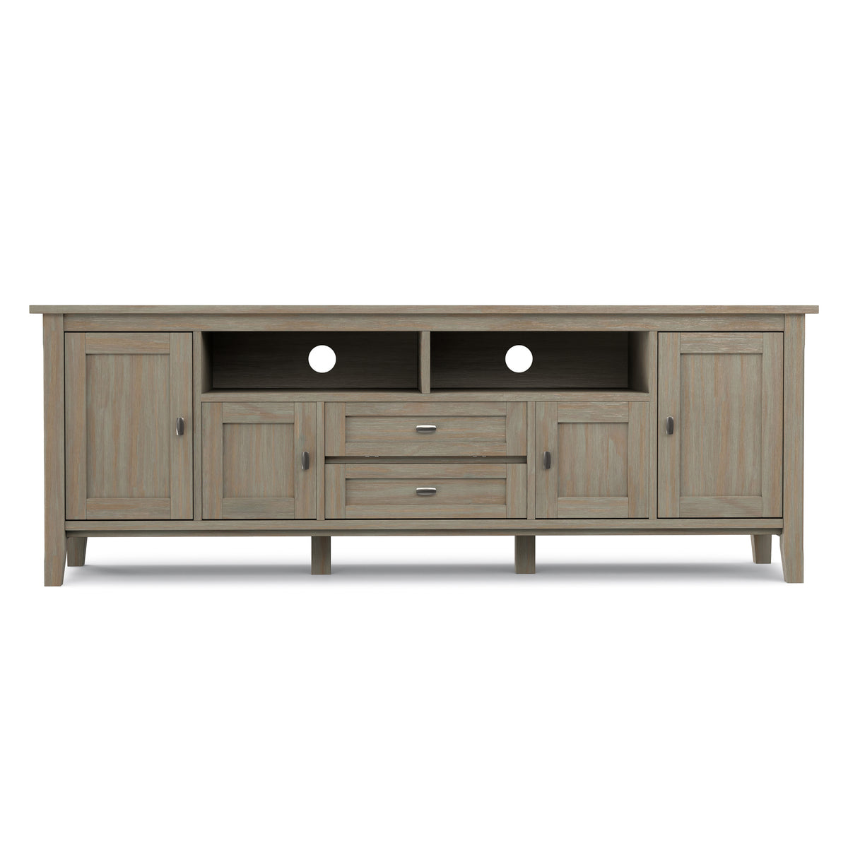 Distressed Grey | Warm Shaker 72 inch TV Media Stand