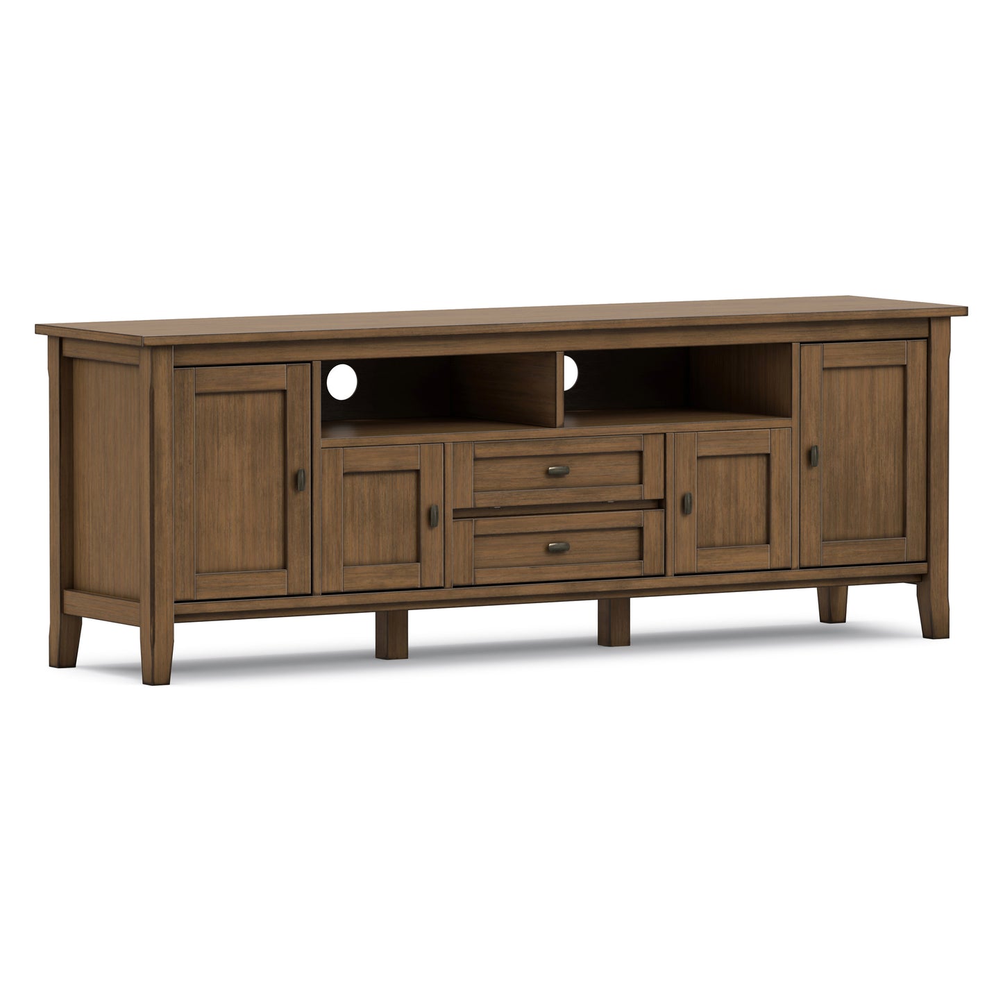 Rustic Natural Aged Brown | Warm Shaker 72 inch TV Media Stand