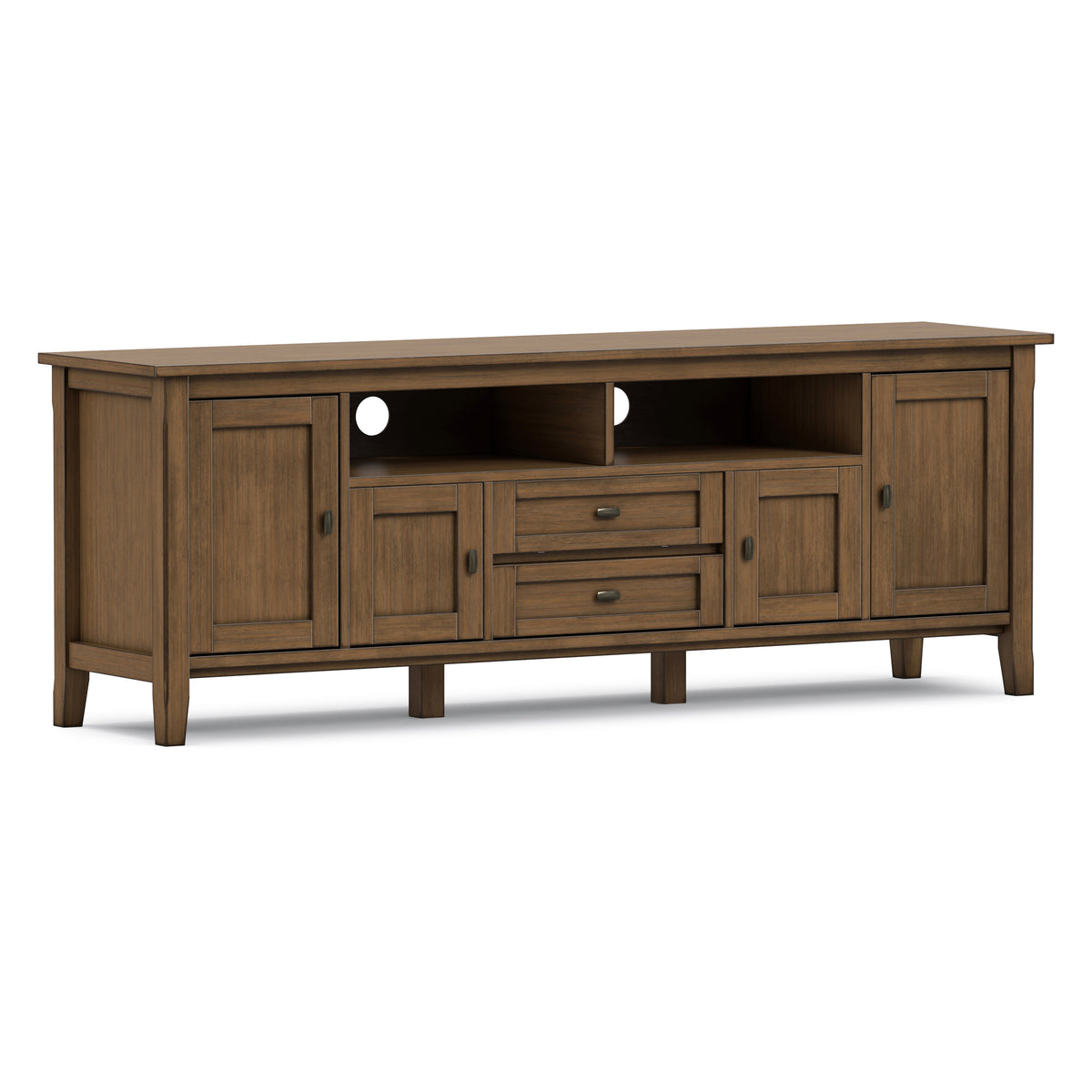 Rustic Natural Aged Brown | Warm Shaker 72 inch TV Media Stand