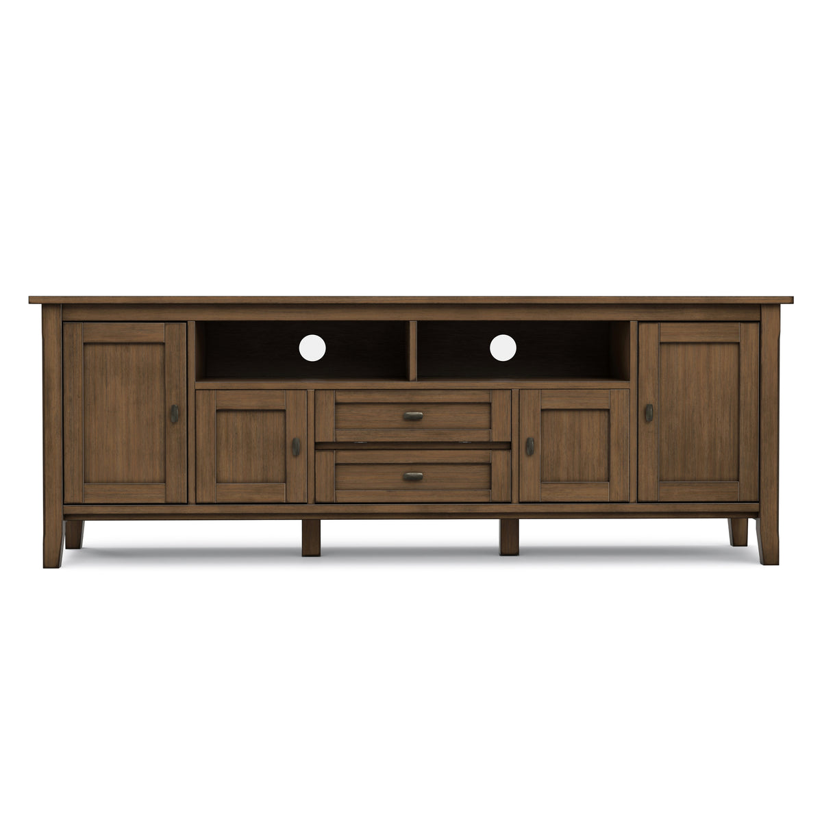 Rustic Natural Aged Brown | Warm Shaker 72 inch TV Media Stand
