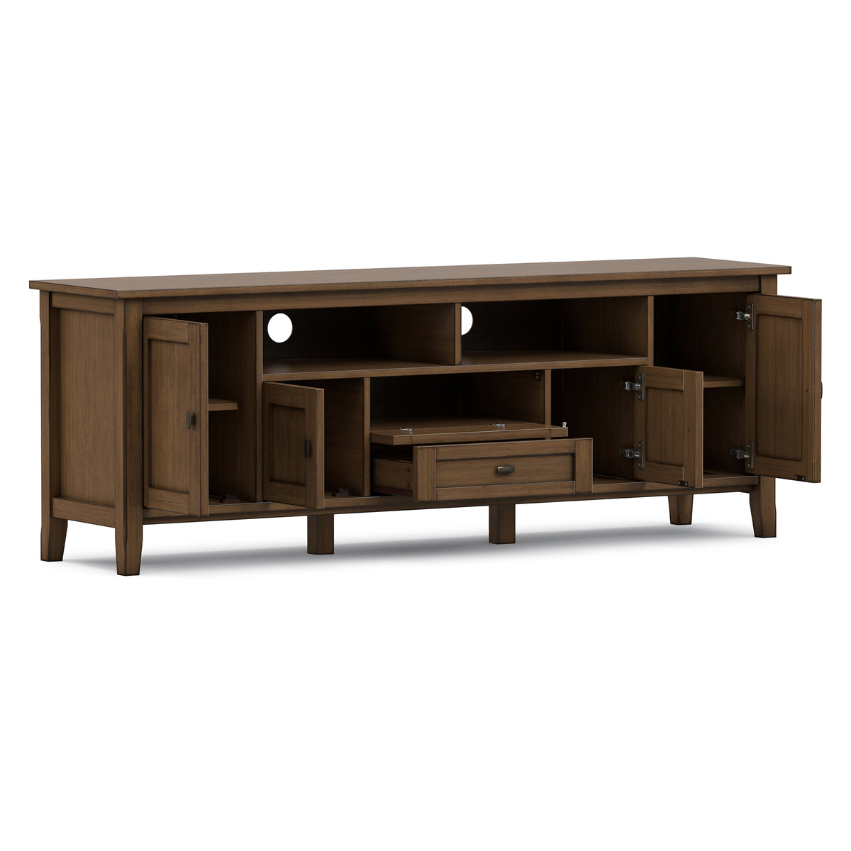 Rustic Natural Aged Brown | Warm Shaker 72 inch TV Media Stand