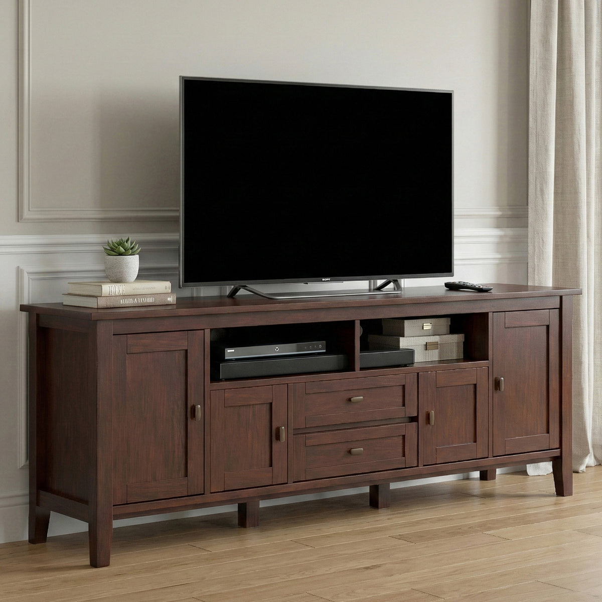 Russet Brown | Warm Shaker 72 inch TV Media Stand
