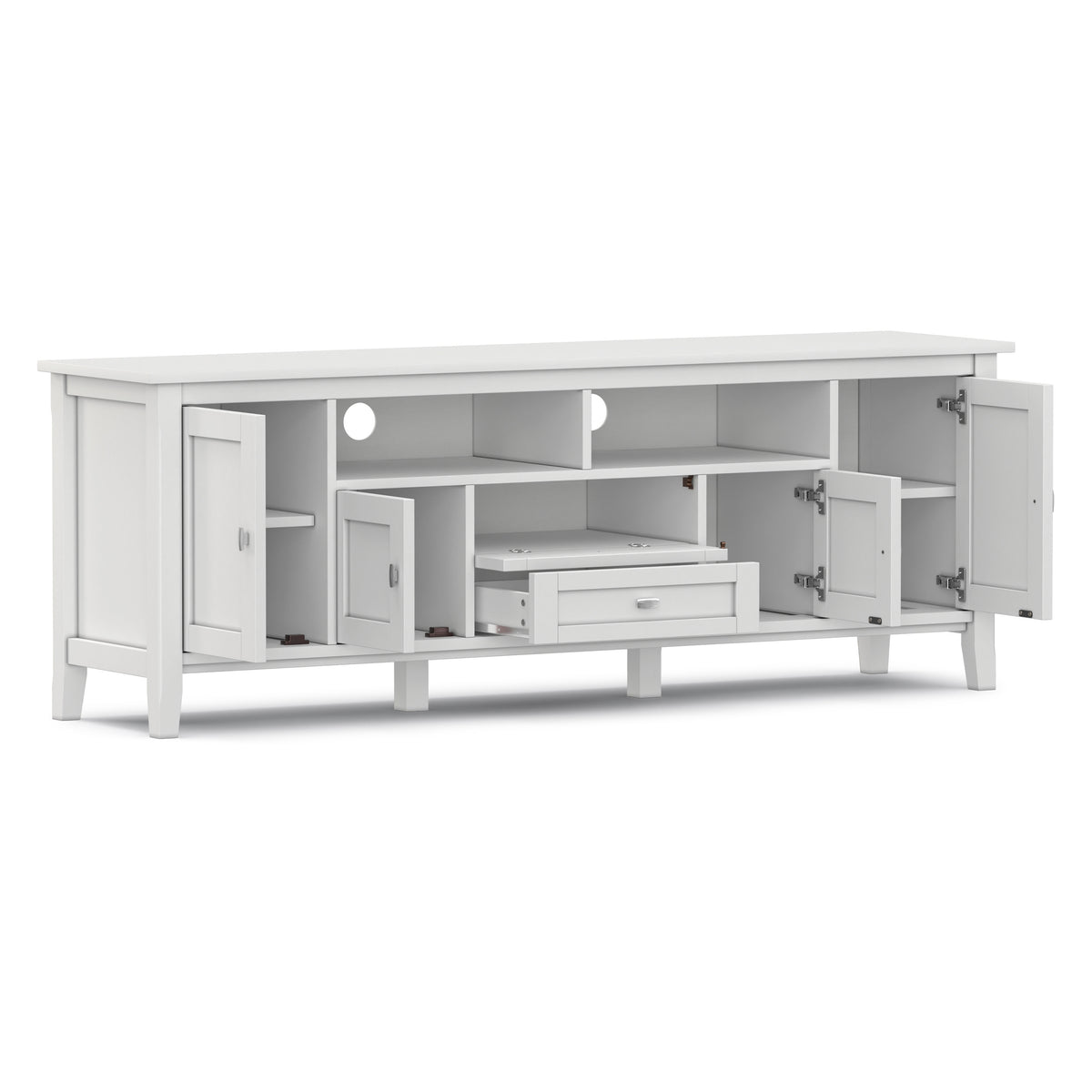 White | Warm Shaker 72 inch TV Media Stand