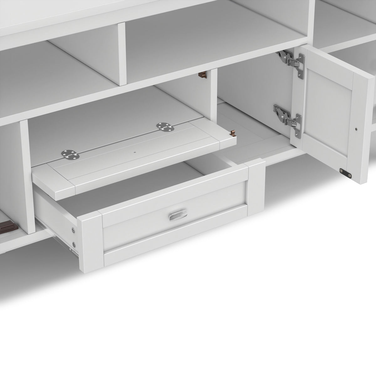 White | Warm Shaker 72 inch TV Media Stand