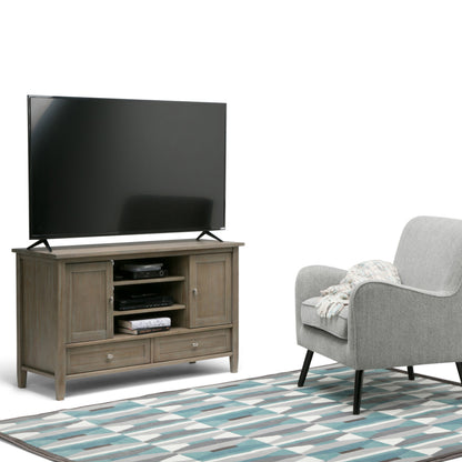 Distressed Grey | Warm Shaker TV Media Stand