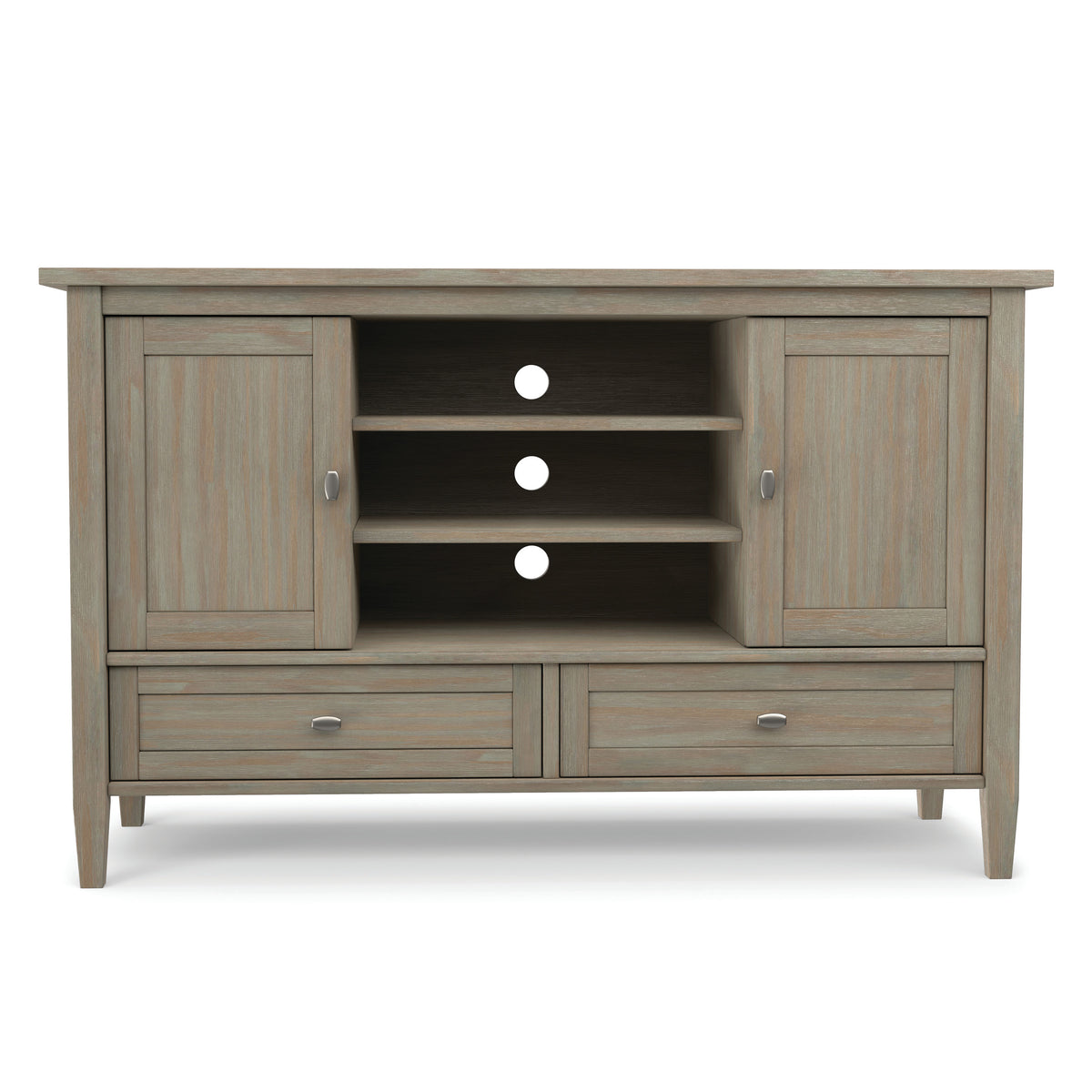 Distressed Grey | Warm Shaker TV Media Stand