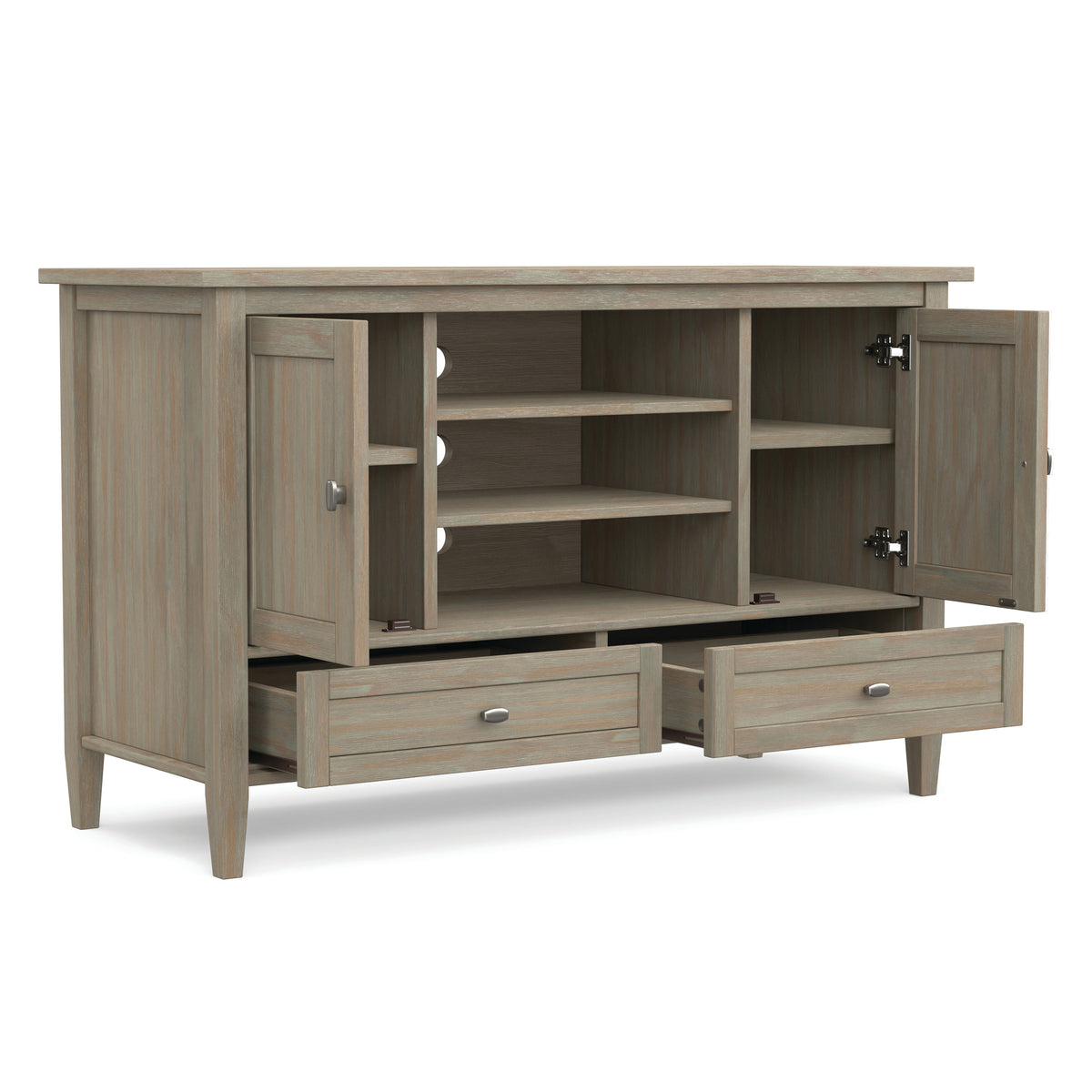 Distressed Grey | Warm Shaker TV Media Stand