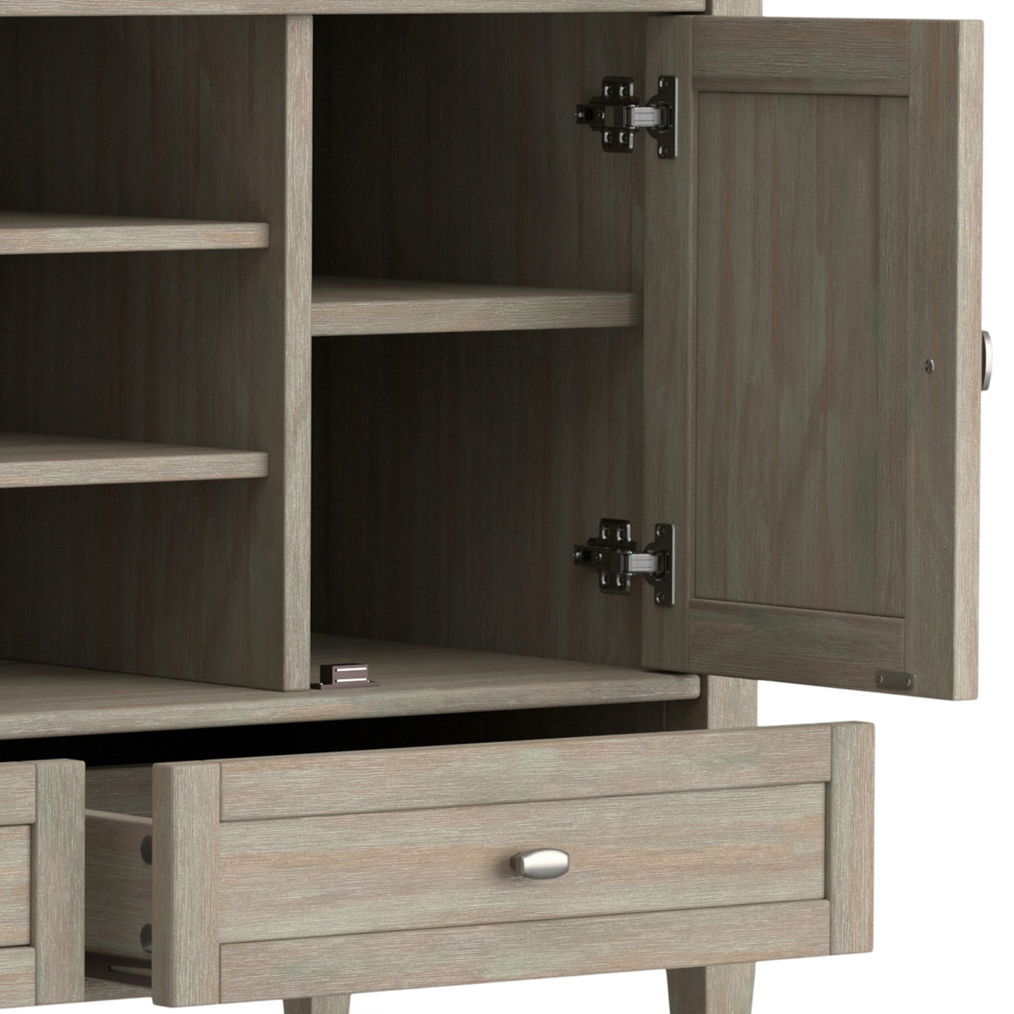 Distressed Grey | Warm Shaker TV Media Stand