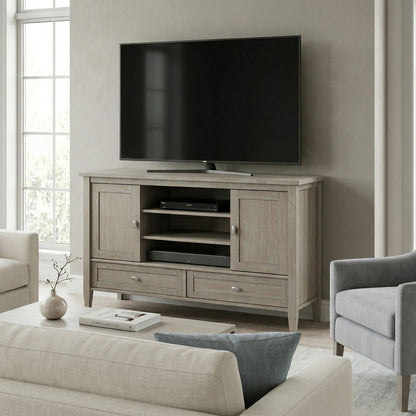 Distressed Grey | Warm Shaker TV Media Stand