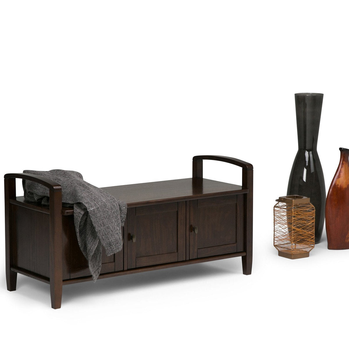 Brunette Brown | Warm Shaker 44 inch Entryway Bench
