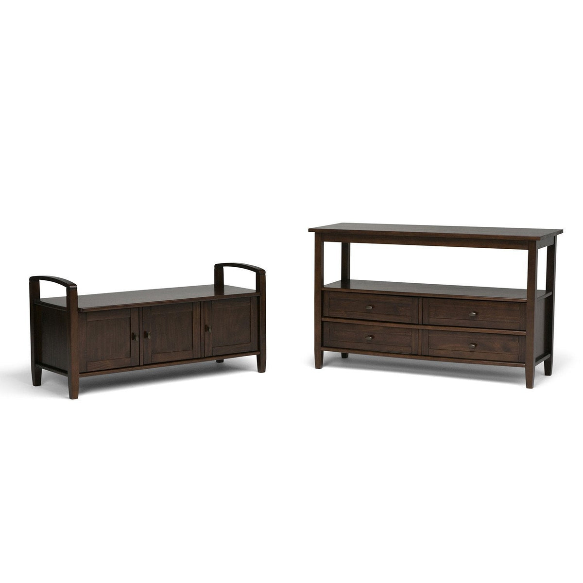 Brunette Brown | Warm Shaker 44 inch Entryway Bench