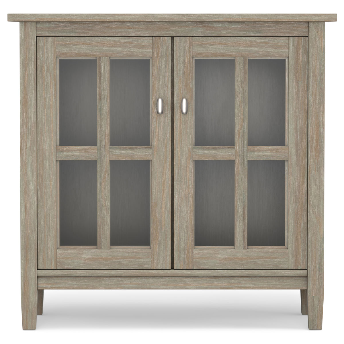 Distressed Grey | Warm Shaker Low Storage Cabinet