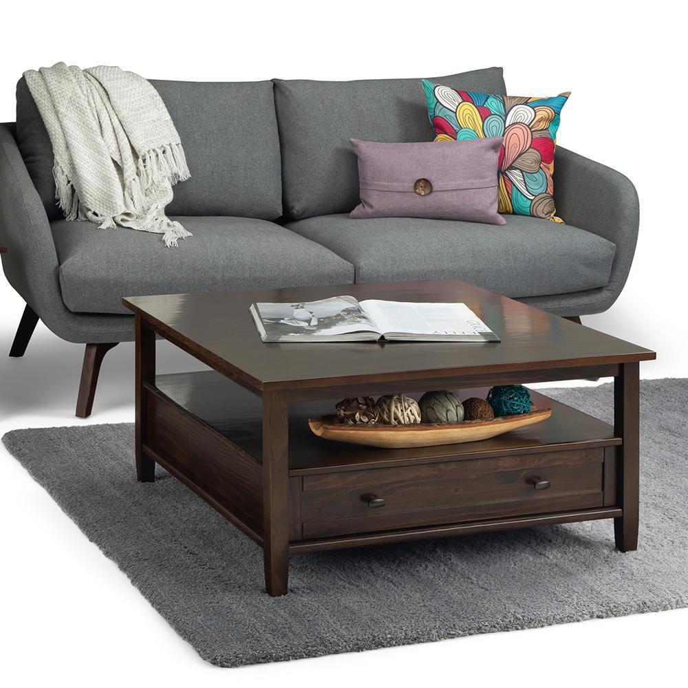 Brunette Brown | Warm Shaker Square Coffee Table