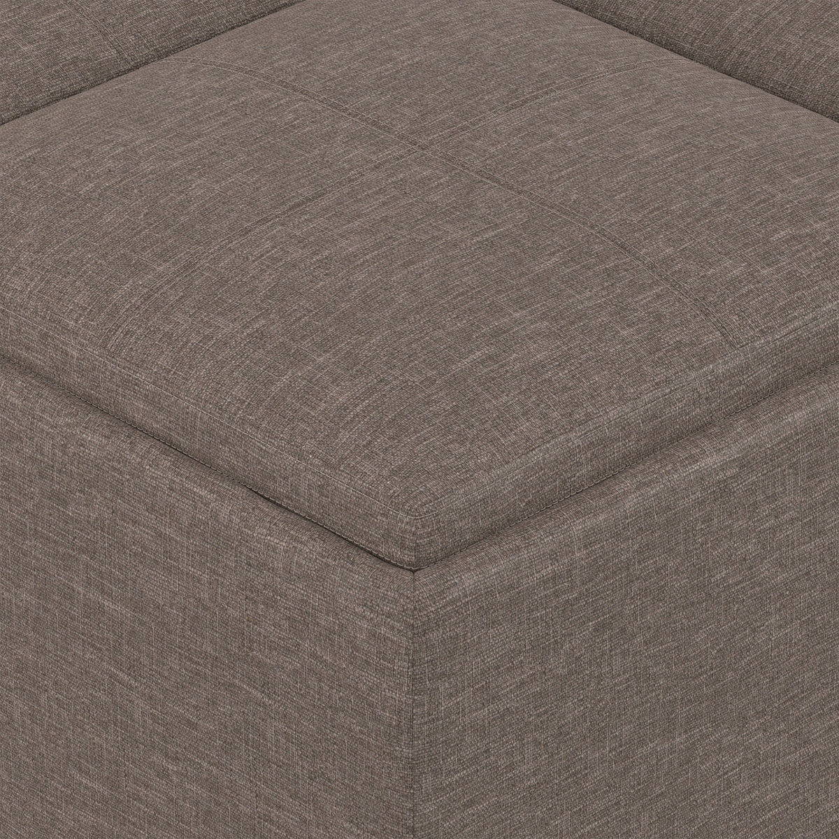 Fawn Brown Linen Style Fabric | Avalon Table Ottoman in Linen