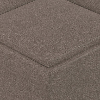 Fawn Brown Linen Style Fabric | Avalon Table Ottoman in Linen