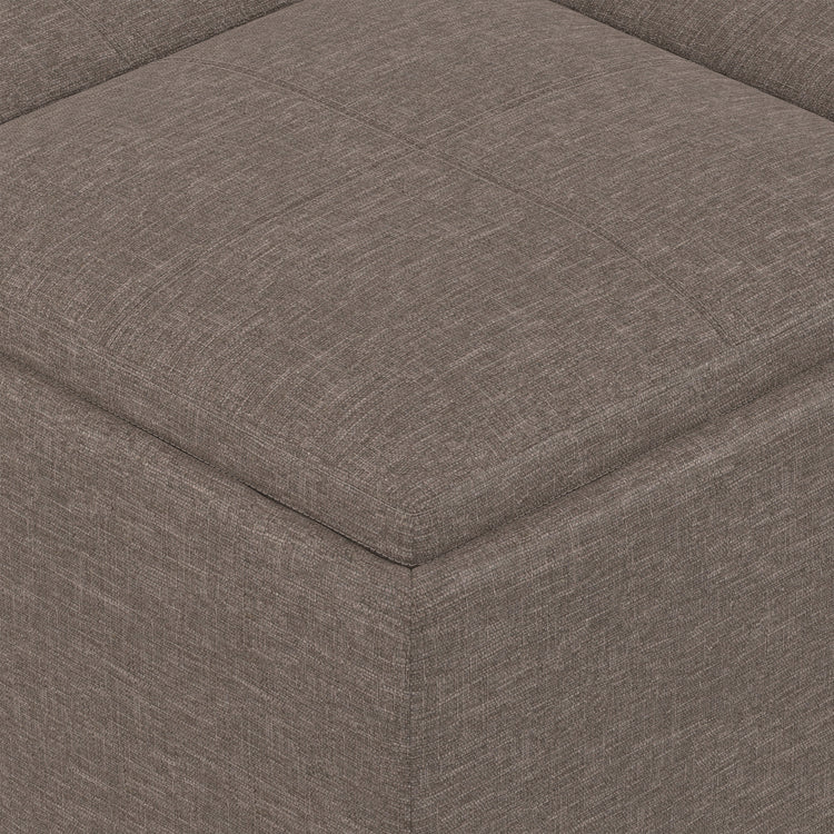 Fawn Brown Linen Style Fabric | Avalon Table Ottoman in Linen