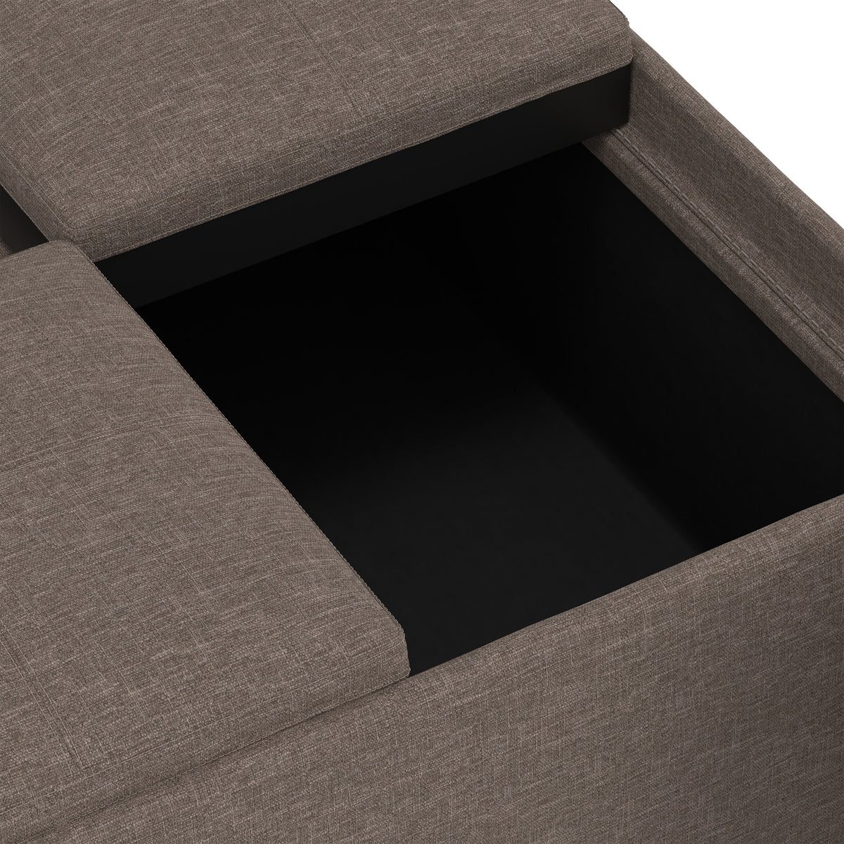 Fawn Brown Linen Style Fabric | Avalon Table Ottoman in Linen