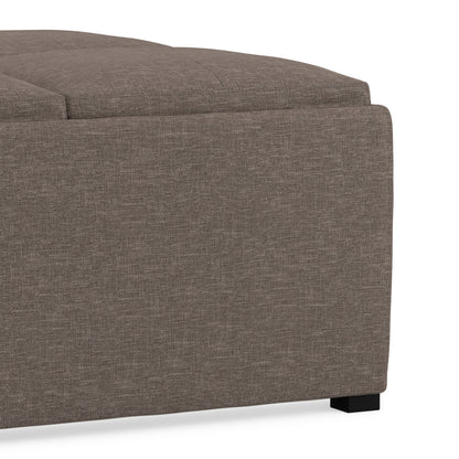 Fawn Brown Linen Style Fabric | Avalon Table Ottoman in Linen