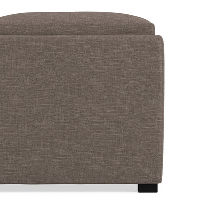 Fawn Brown Linen Style Fabric | Avalon Table Ottoman in Linen