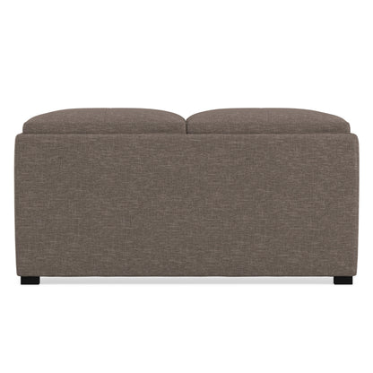 Fawn Brown Linen Style Fabric | Avalon Table Ottoman in Linen