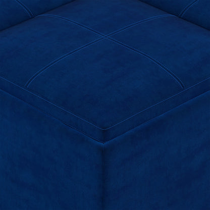 Blue Velvet Fabric | Avalon Table Ottoman in Velvet Fabric