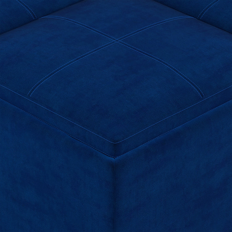 Blue Velvet Fabric | Avalon Table Ottoman in Velvet Fabric