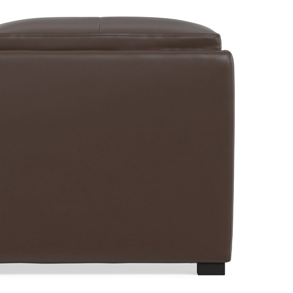 Chocolate Brown Vegan Leather | Avalon Table Ottoman in Vegan Leather