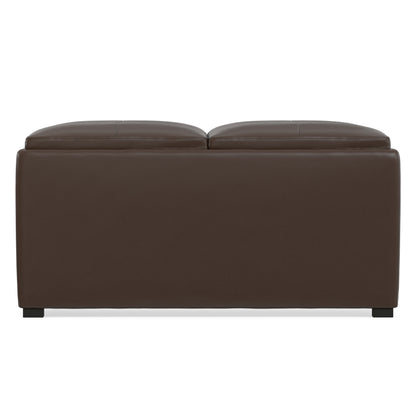 Chocolate Brown Vegan Leather | Avalon Table Ottoman in Vegan Leather