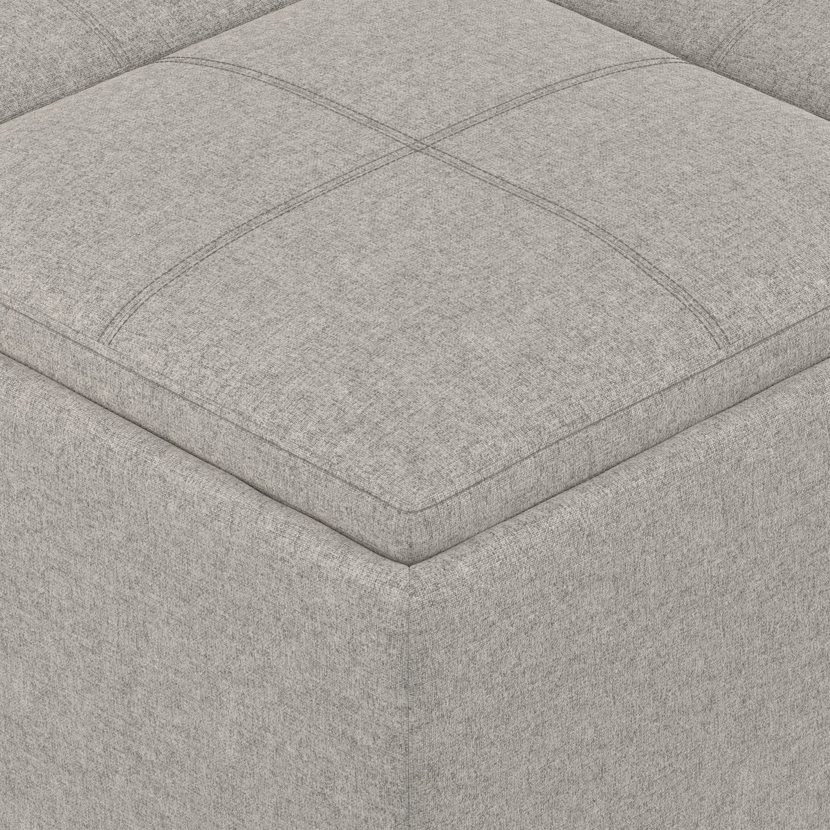 Cloud Grey Linen Style Fabric | Avalon Table Ottoman in Linen