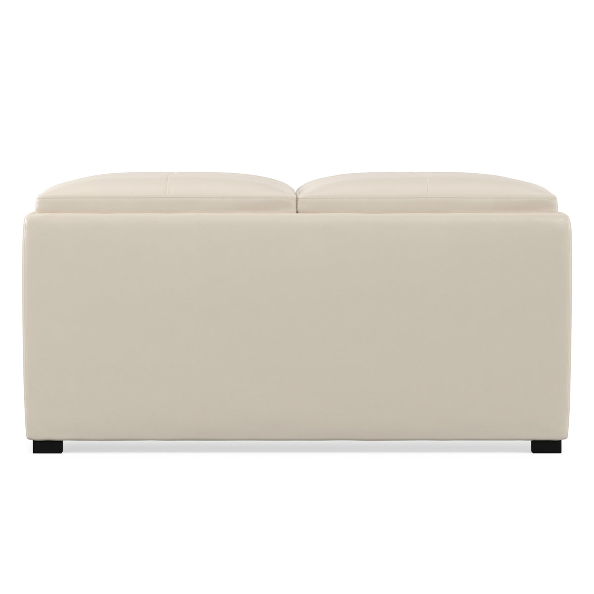 Satin Cream Vegan Leather | Avalon Table Ottoman in Vegan Leather