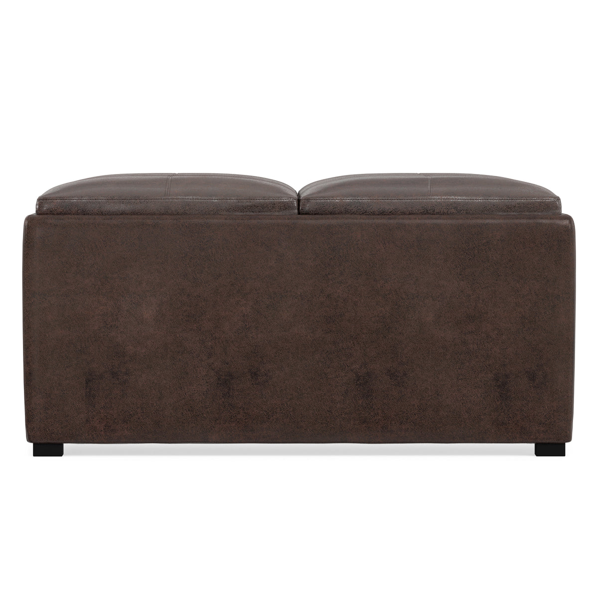 Distressed Brown Distressed Vegan Leather | Avalon Table Ottoman in Distressed Vegan Leather