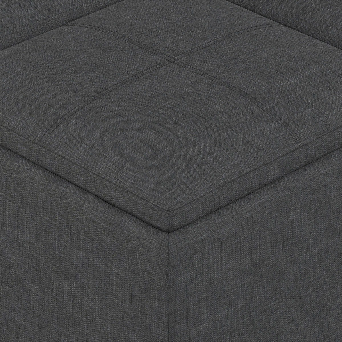 Slate Grey Linen Style Fabric | Avalon Table Ottoman in Linen
