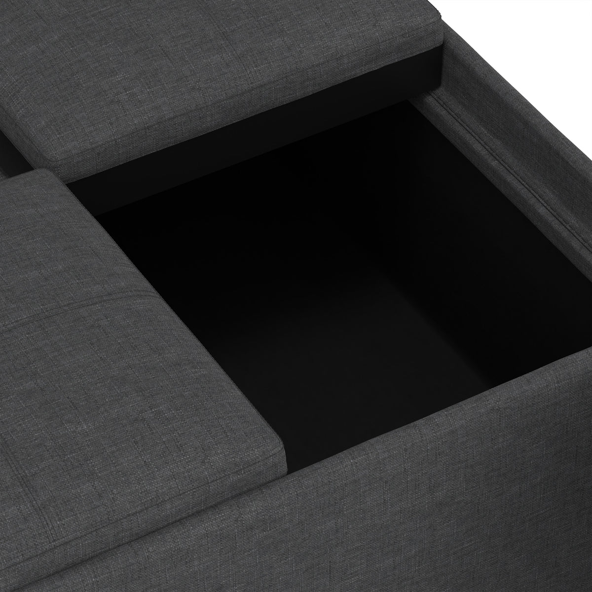 Slate Grey Linen Style Fabric | Avalon Table Ottoman in Linen