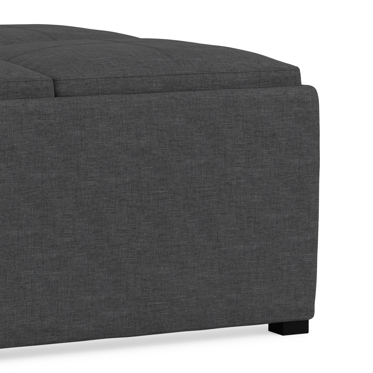 Slate Grey Linen Style Fabric | Avalon Table Ottoman in Linen