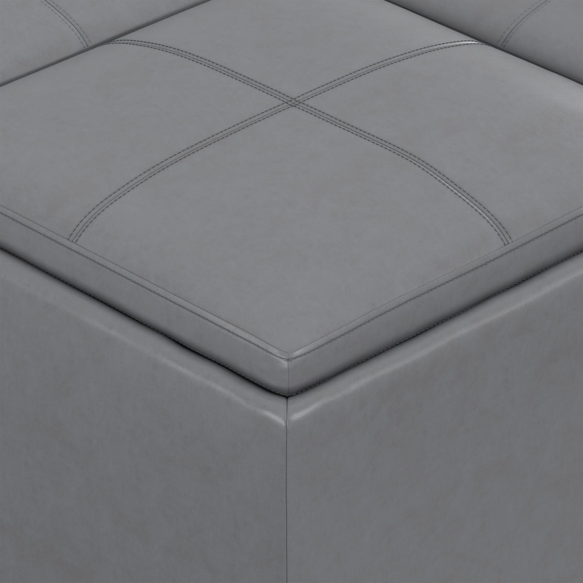 Stone Grey Vegan Leather | Avalon Table Ottoman in Vegan Leather